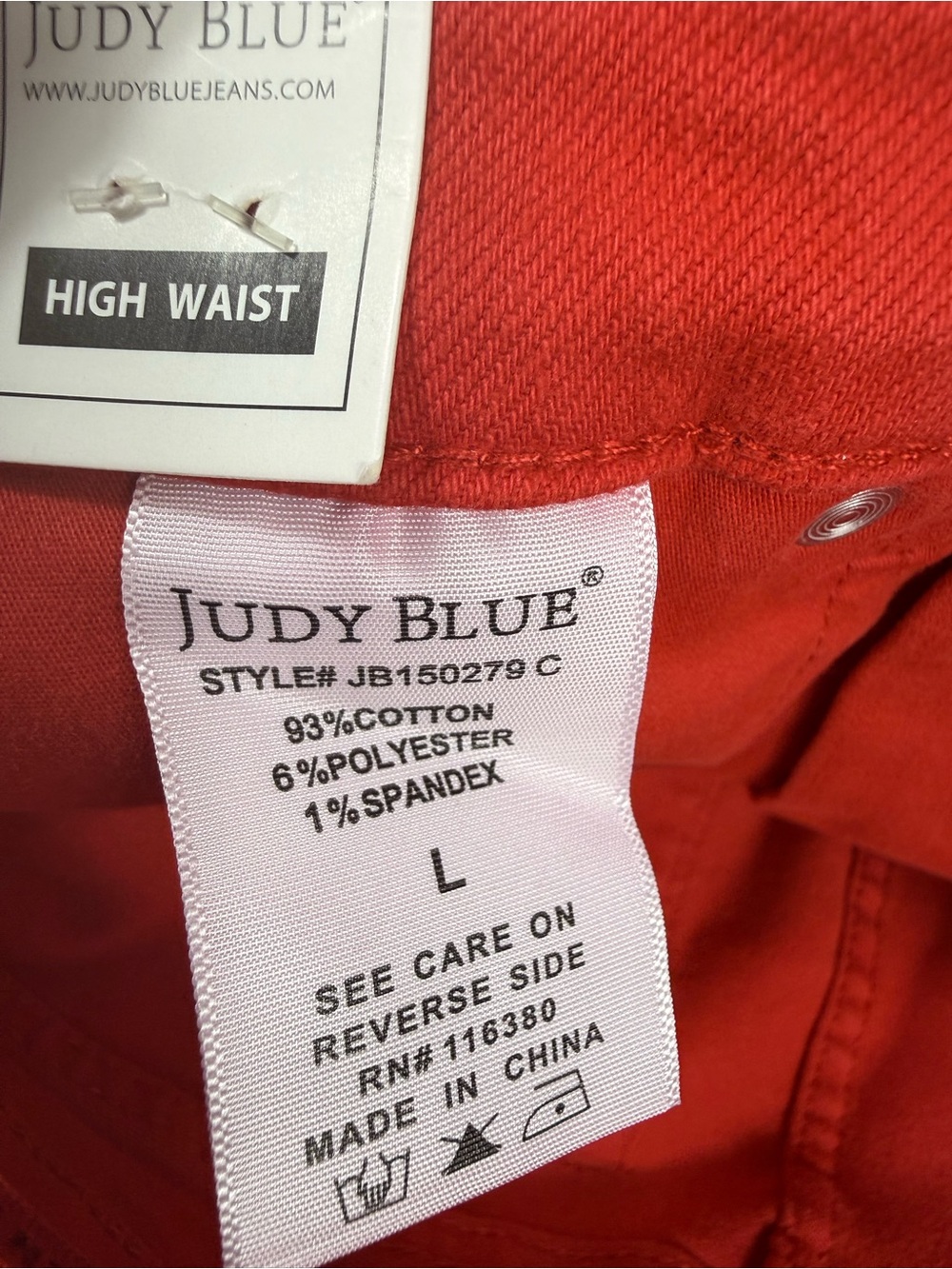 NWT Judy Blue Red bermuda Jean Shorts size large - Picture 2 of 9